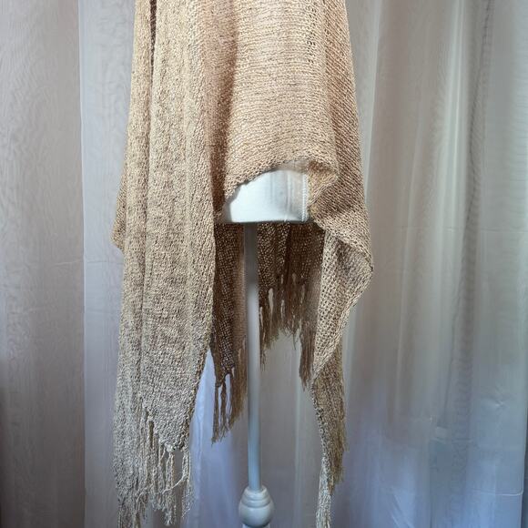 Coldwater Creek Crochet Knit Shawl Womens One Size Coastal Cowgirl Boho Chic - Picture 3 of 7